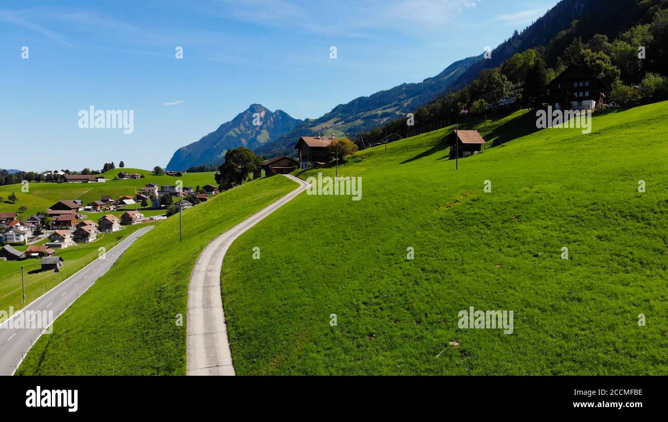 Typical landscape in Switzerland - the Swiss Alps Stock Photo - Alamy