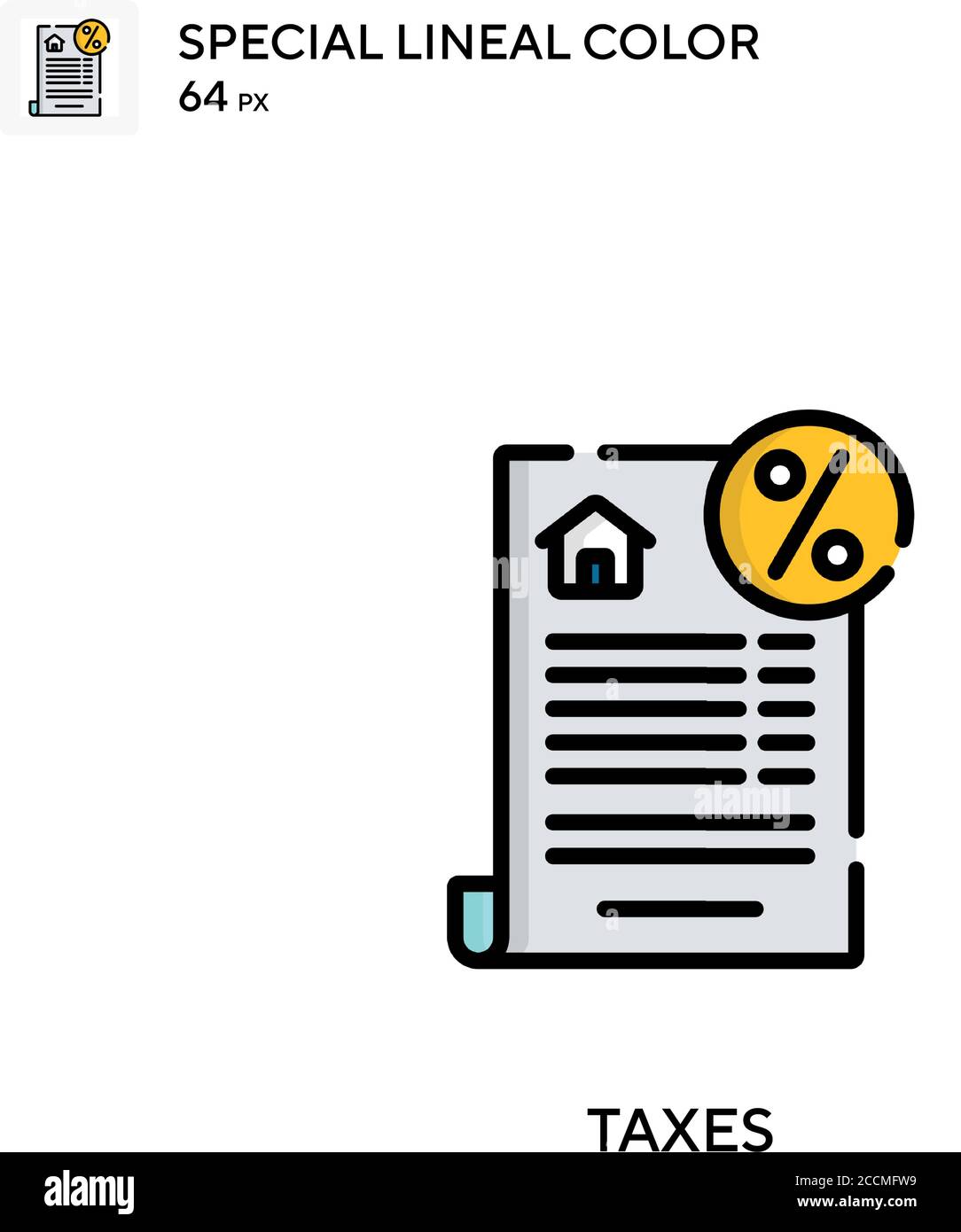 Taxes Special lineal color icon. Illustration symbol design template ...