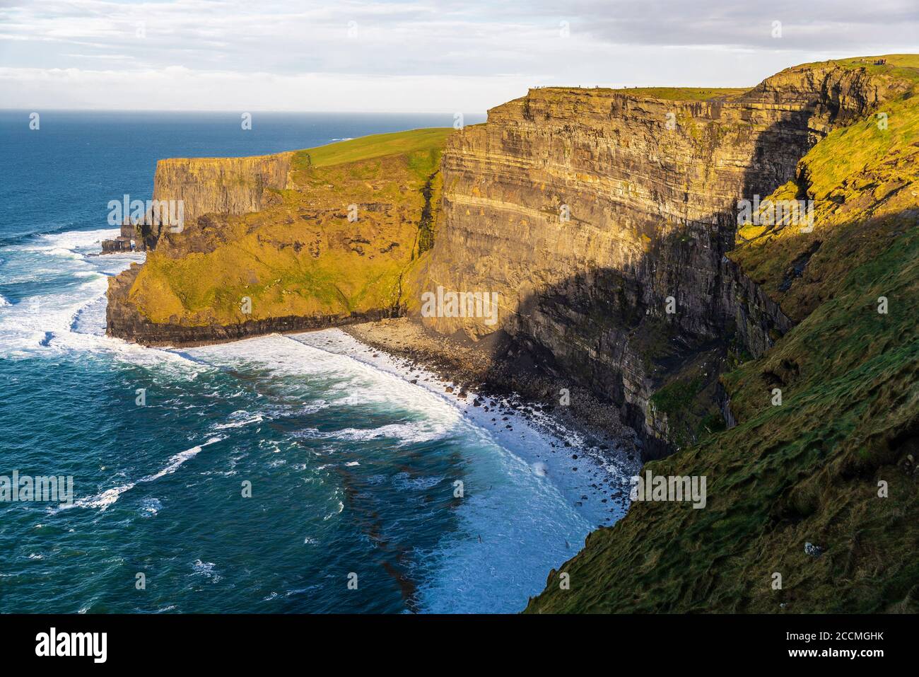 Cliffs of Moher, sea cliffs located at the southwestern edge of the Burren region in County Clare, Ireland Stock Photo