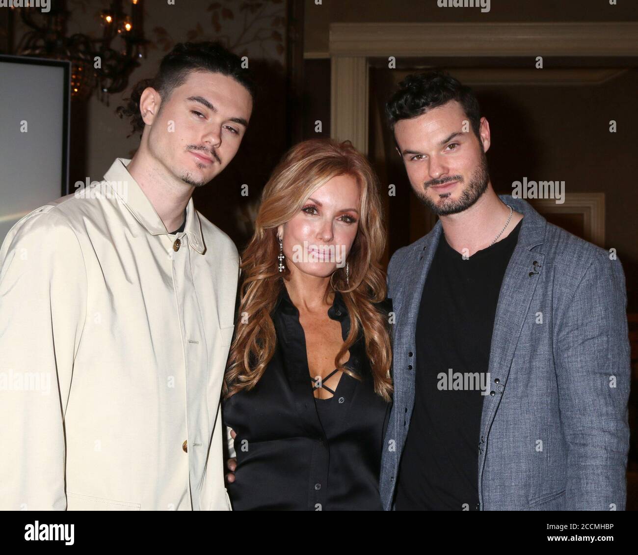 LOS ANGELES - FEB 2:  Landon Recht, Tracey Bregman, Austin Recht at the Tracey Bregman 35th Anniversary on the Young and the Restless at CBS TV City on February 2, 2018 in Los Angeles, CA Stock Photo