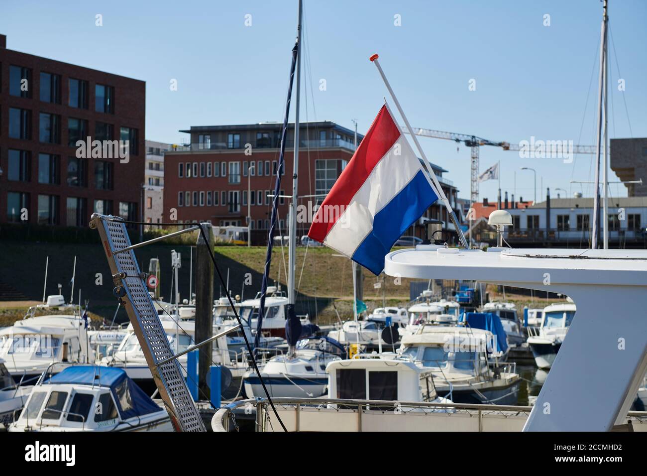 During the National Remembrance Day on May 4, the Dutch flag hangs at