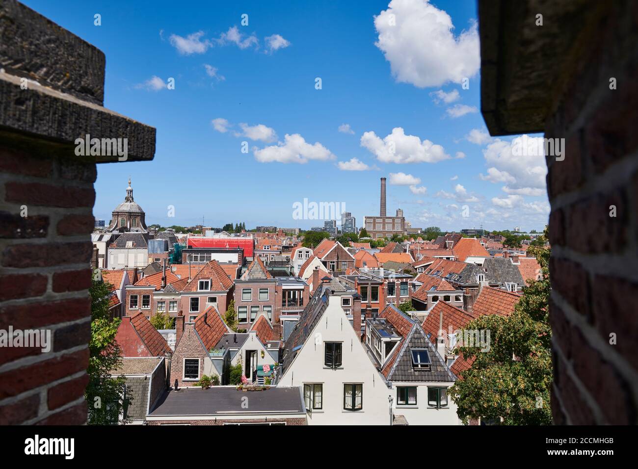View from the Castle of Leiden over the city of Leiden in the Netherlands Stock Photo