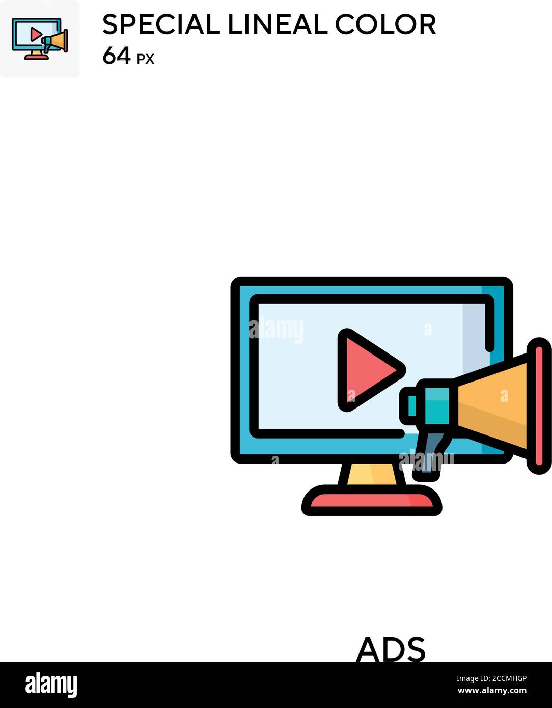 Ads Special lineal color icon. Illustration symbol design template for ...