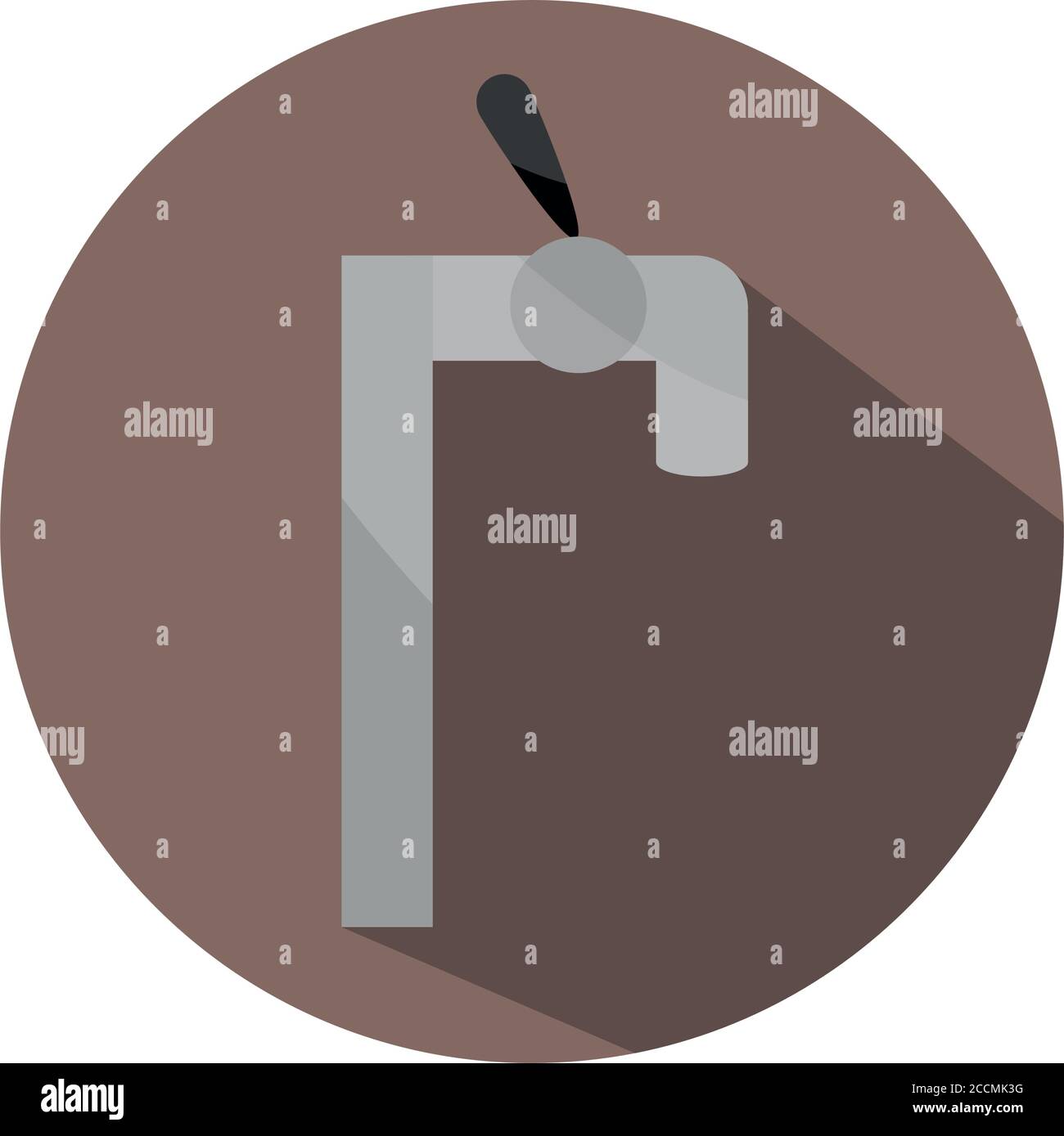 beer dispenser alcohol tap handle drink block and flat icon vector