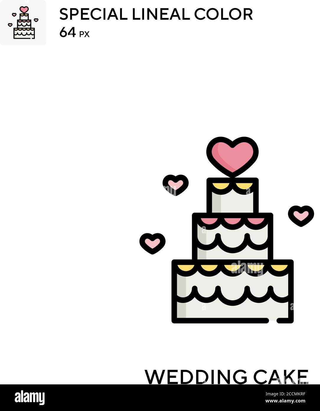 Wedding cake Special lineal color icon. Illustration symbol design ...