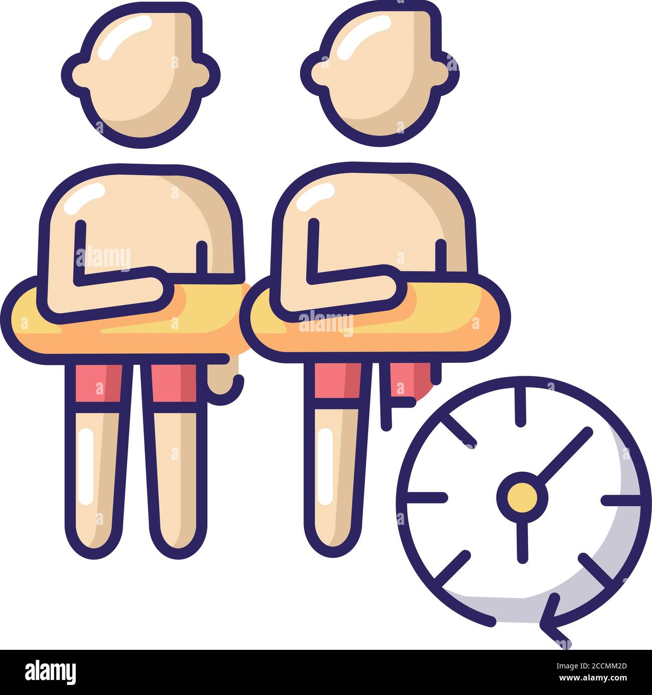 Keep distance RGB color icon Stock Vector