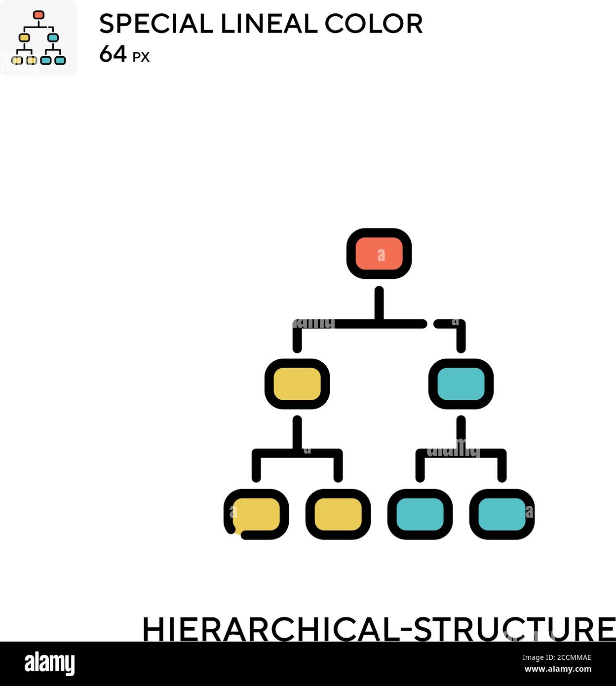 Hierarchical-structure Special lineal color icon. Illustration symbol design template for web mobile UI element. Perfect color modern pictogram on edi Stock Vector