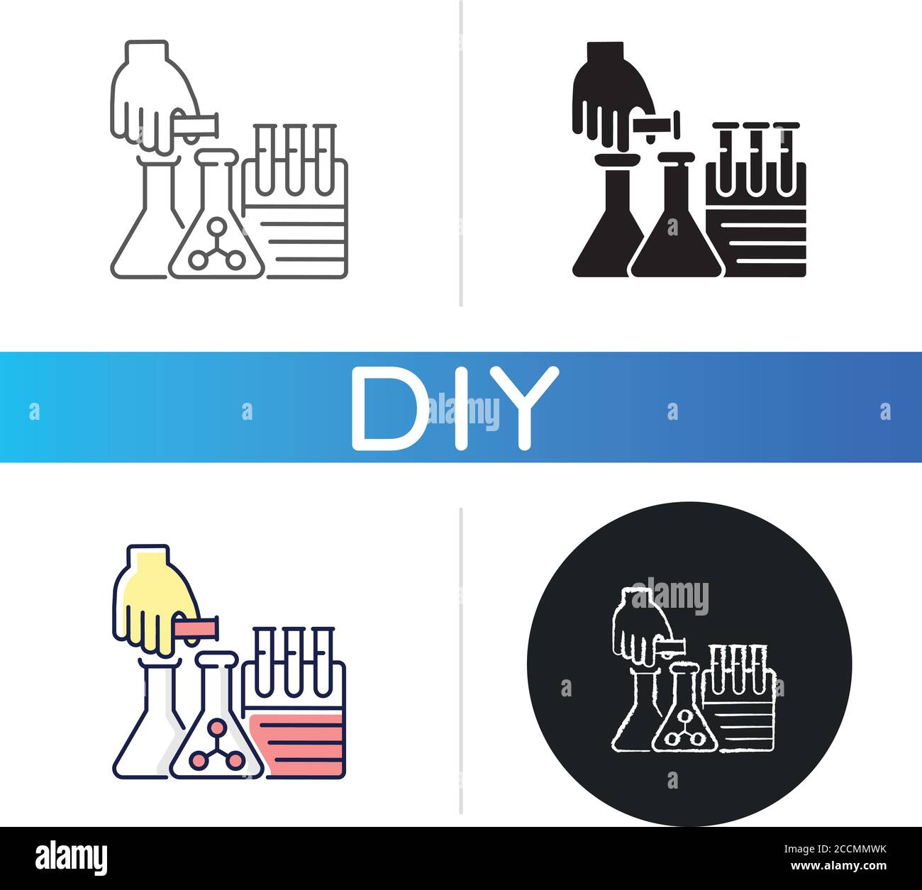 DIY science black glyph icon Stock Vector