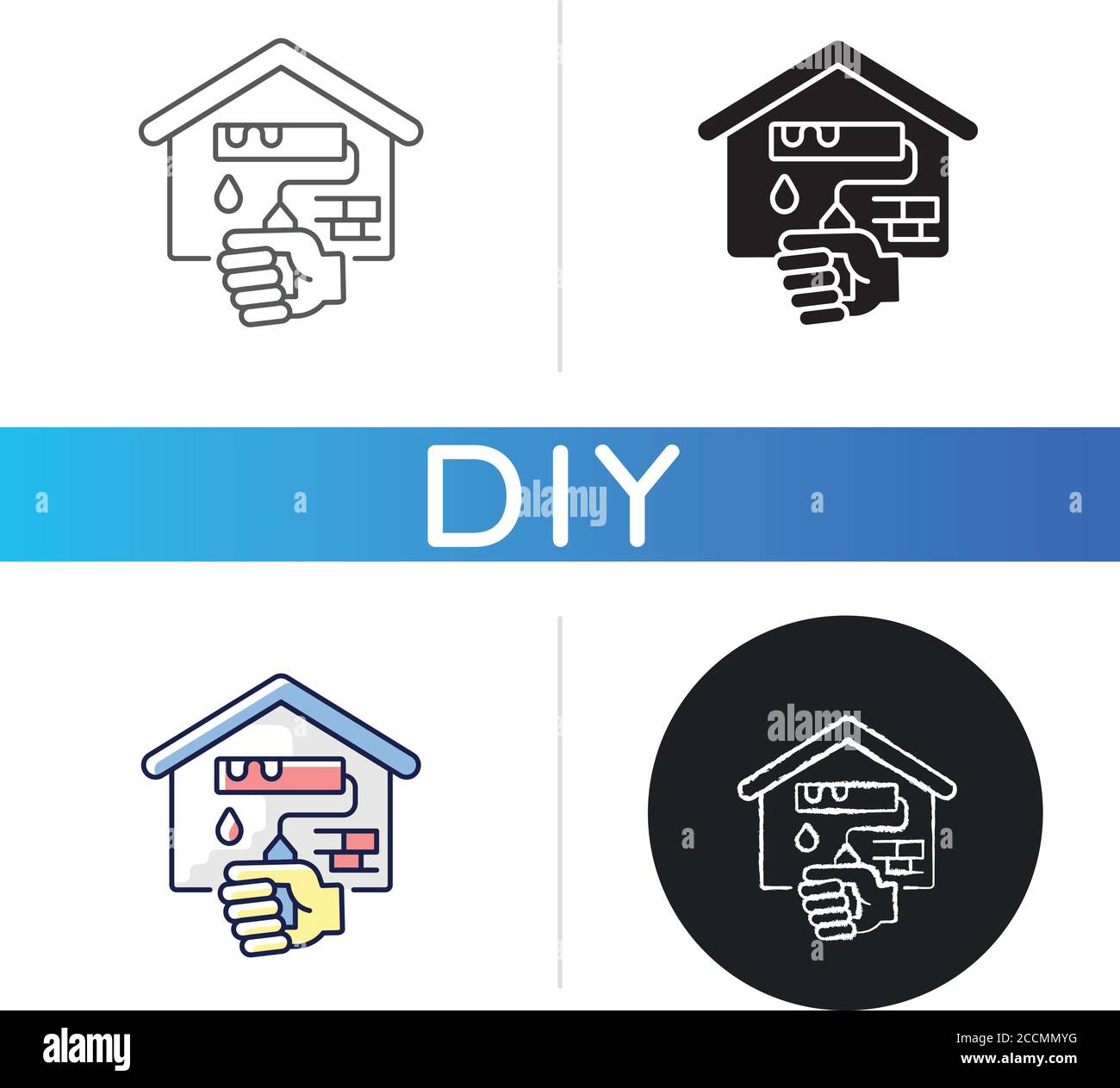 Home repairs black glyph icon Stock Vector