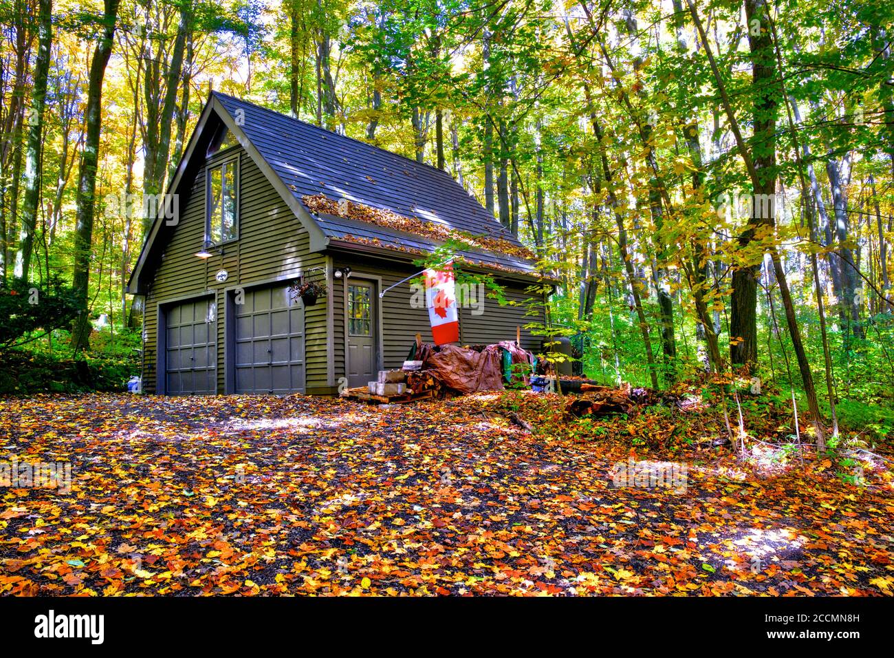 Canadian style cottage exterior, Georgetown, Ontario, Canada Stock Photo