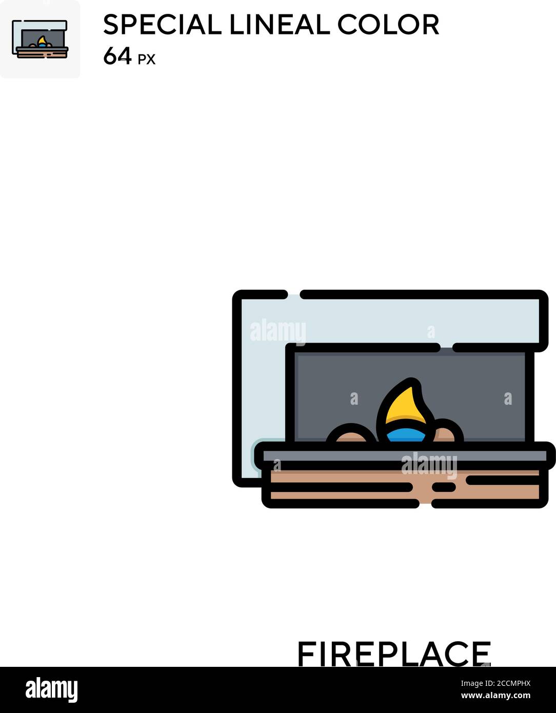 Fireplace Special lineal color icon. Illustration symbol design ...