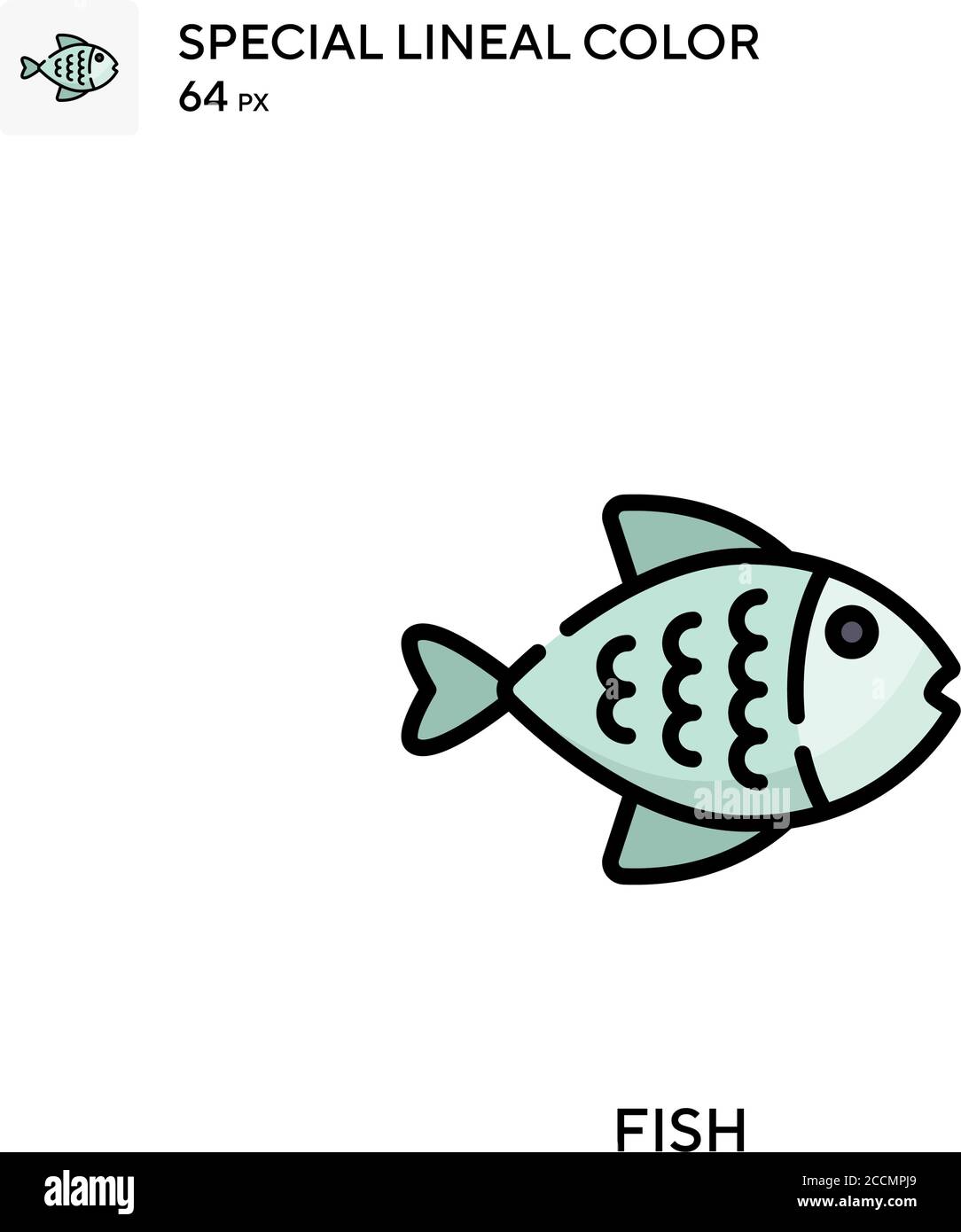 Fish Special lineal color icon. Illustration symbol design template for ...
