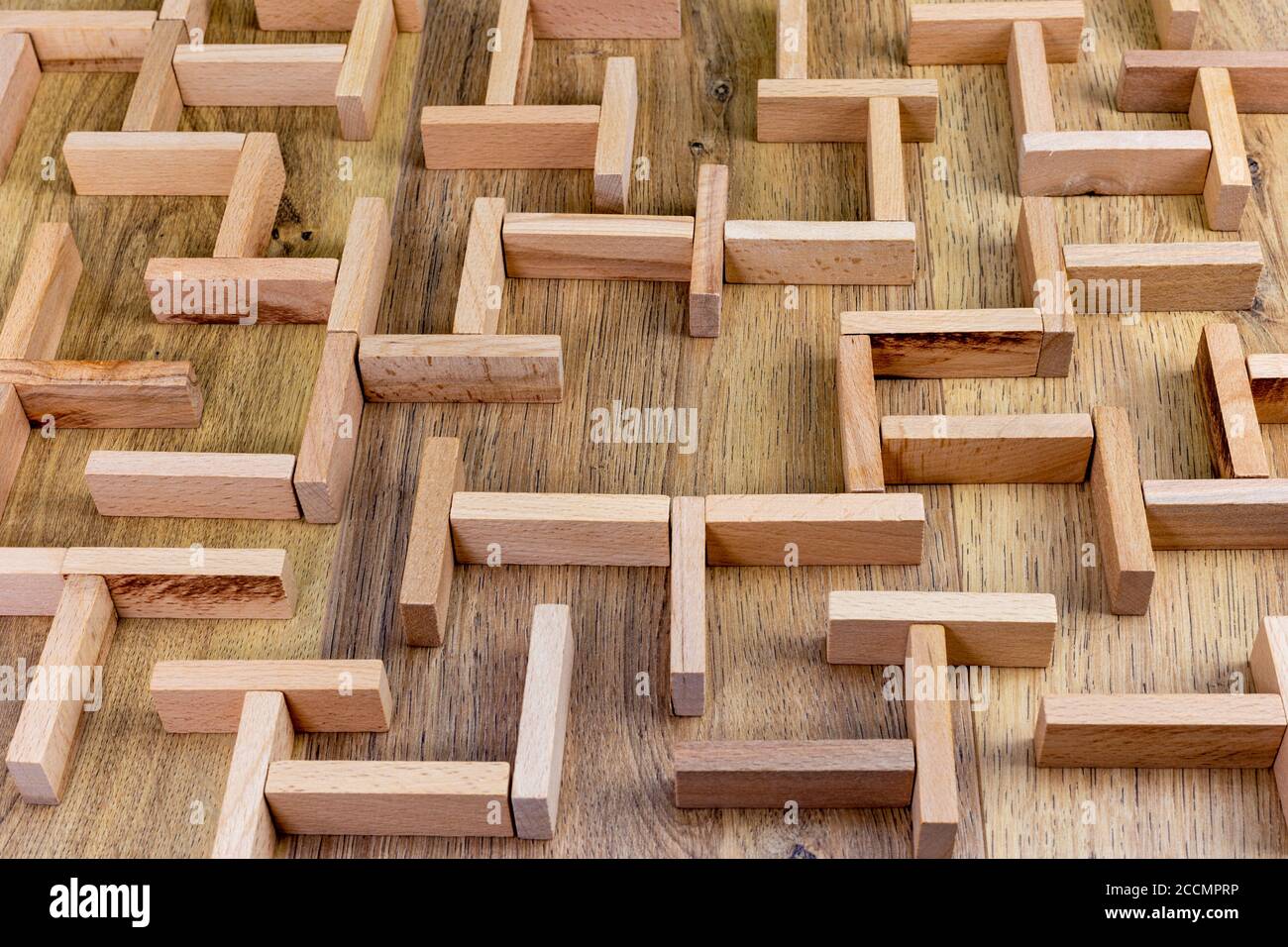 business concept, wooden maze template Stock Photo