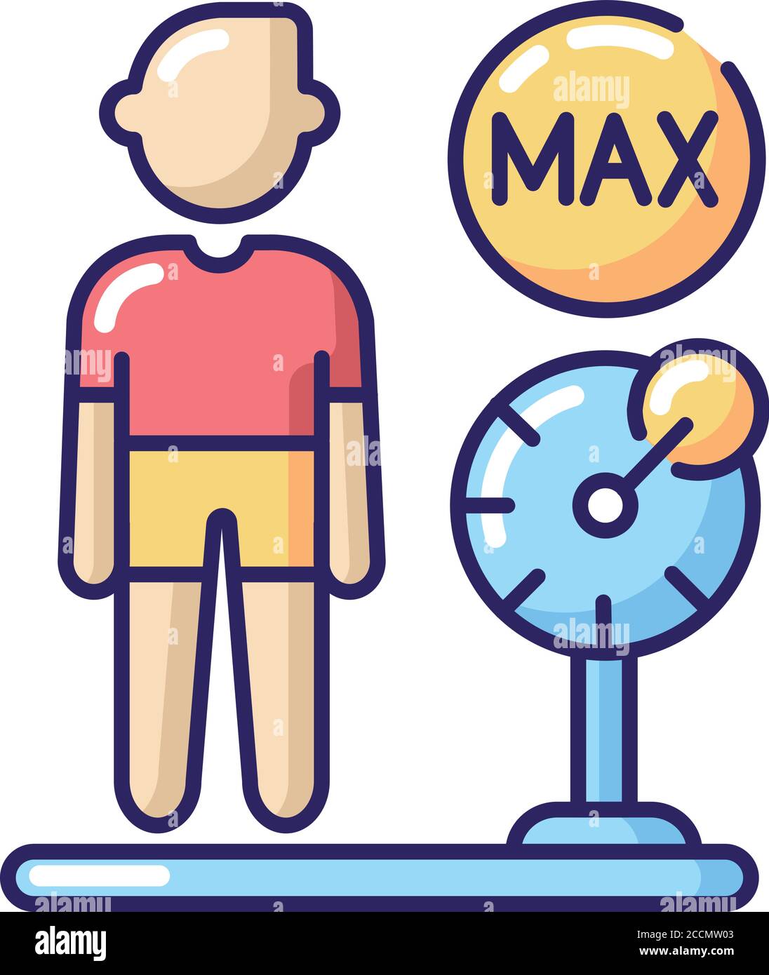 Weight limit RGB color icon Stock Vector
