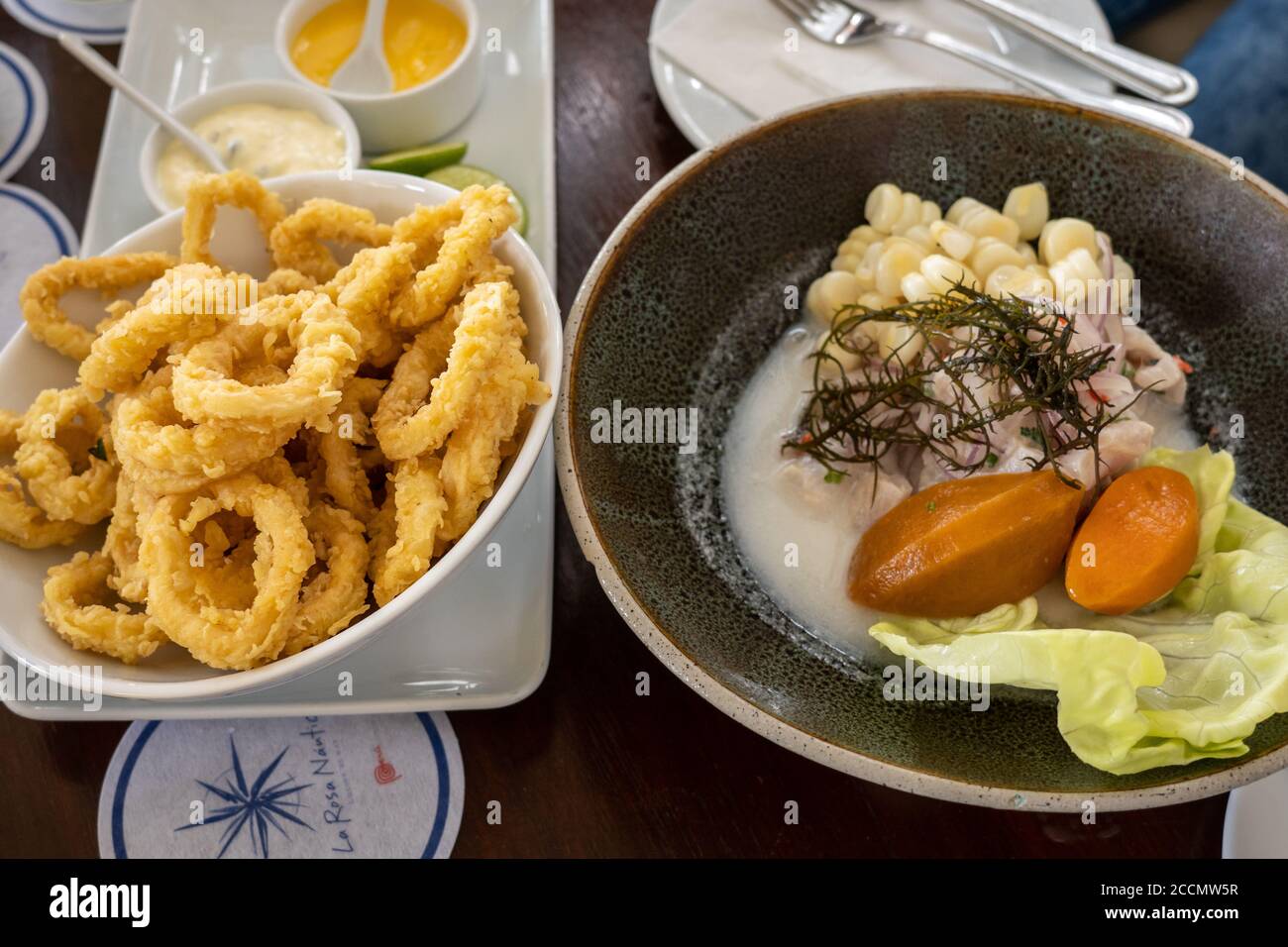 Appetizers at La Rosa Nautica in Miraflores, Peru Stock Photo Alamy