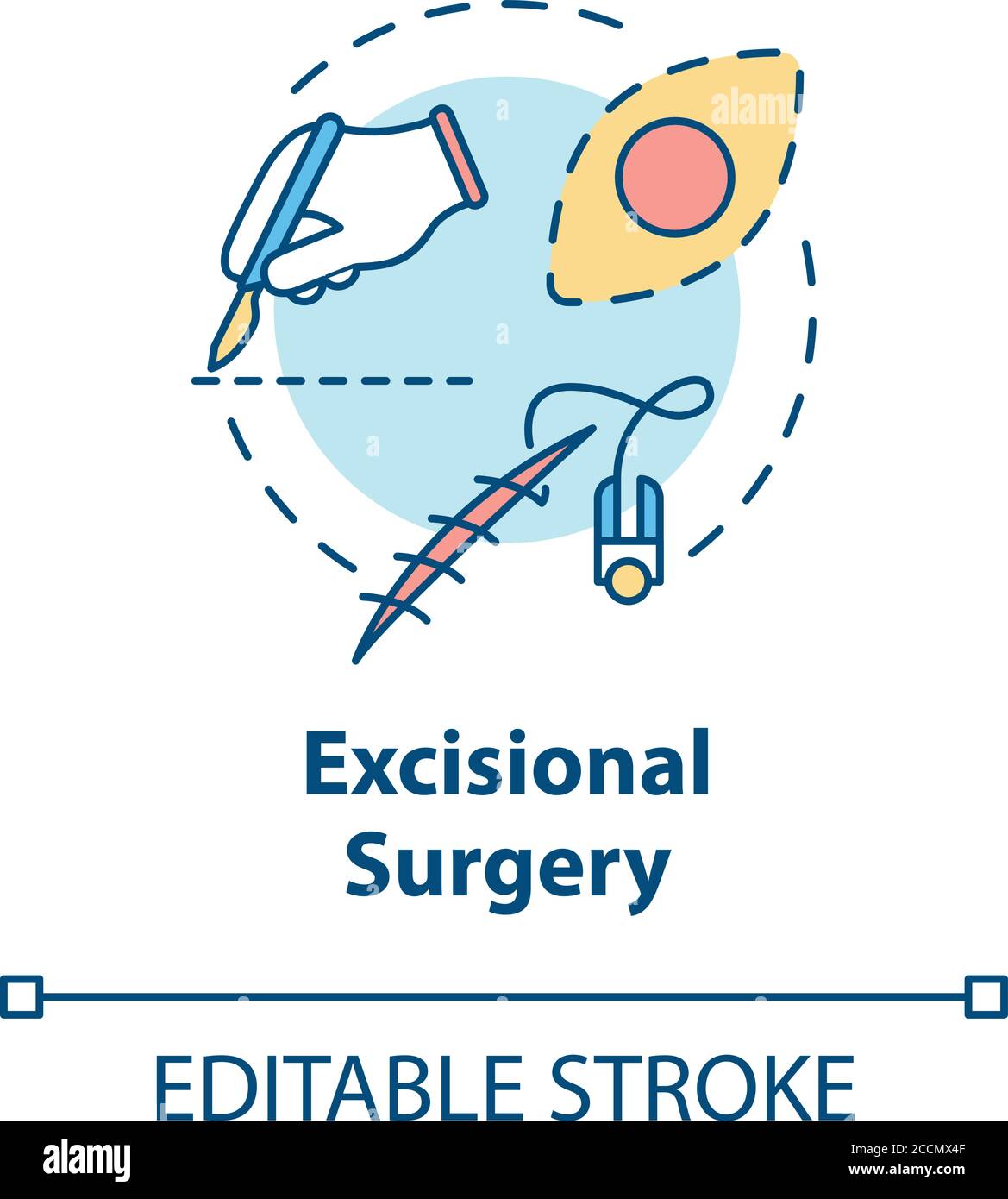 Excisional surgery concept icon Stock Vector