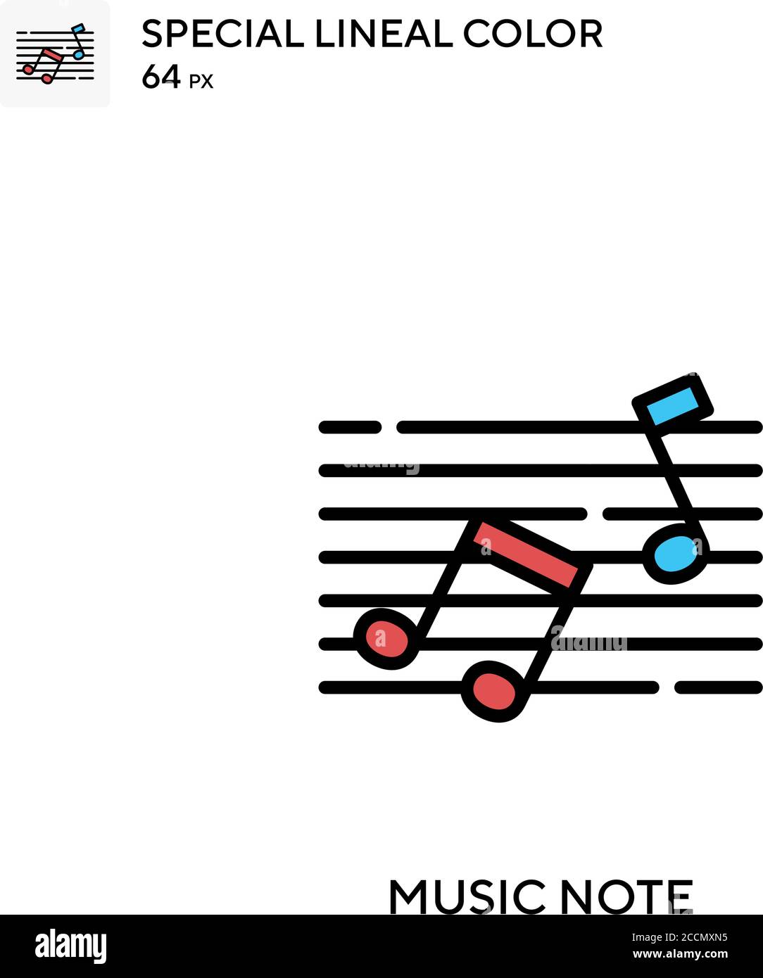 Music note Special lineal color icon. Illustration symbol design ...