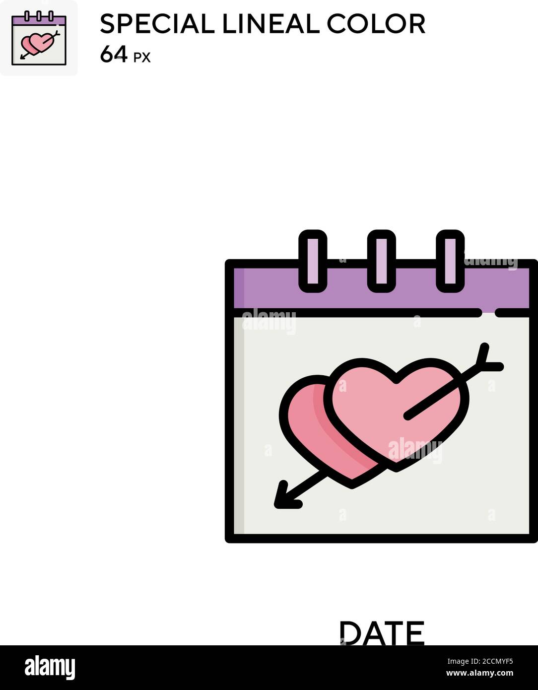 Date Special lineal color icon. Illustration symbol design template for ...