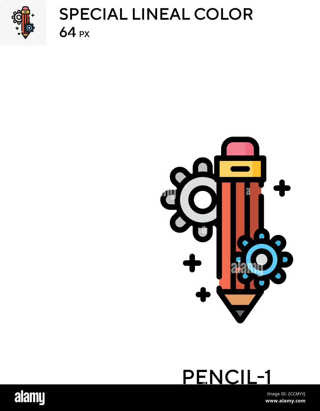 Pencil-1 Special lineal color icon. Illustration symbol design template ...