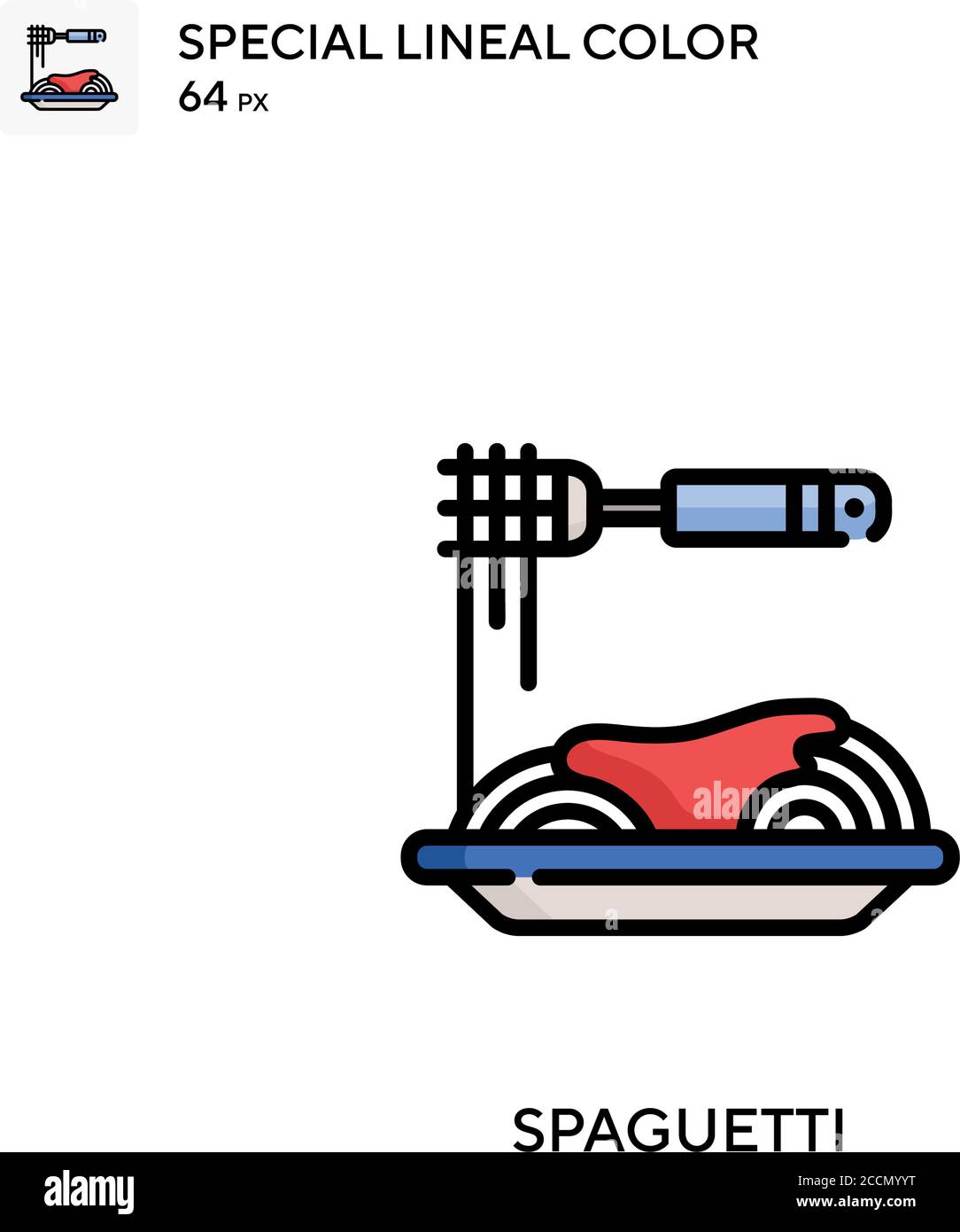 Spaguetti Special lineal color icon. Illustration symbol design ...