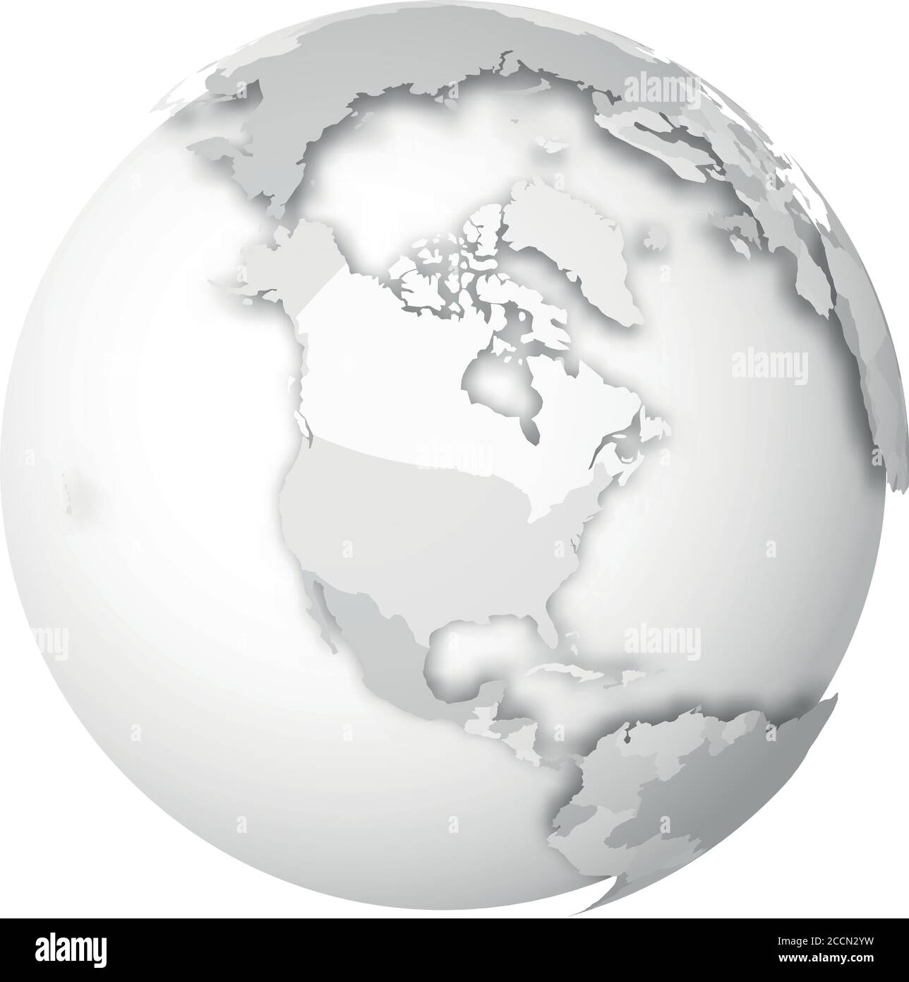 Earth globe. 3D world map with grey political map of countries dropping ...