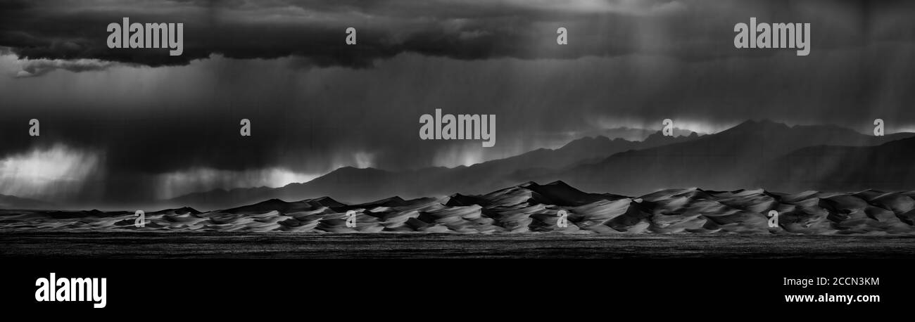 Stormy Afternoon in the Colorado Sand Dunes Stock Photo