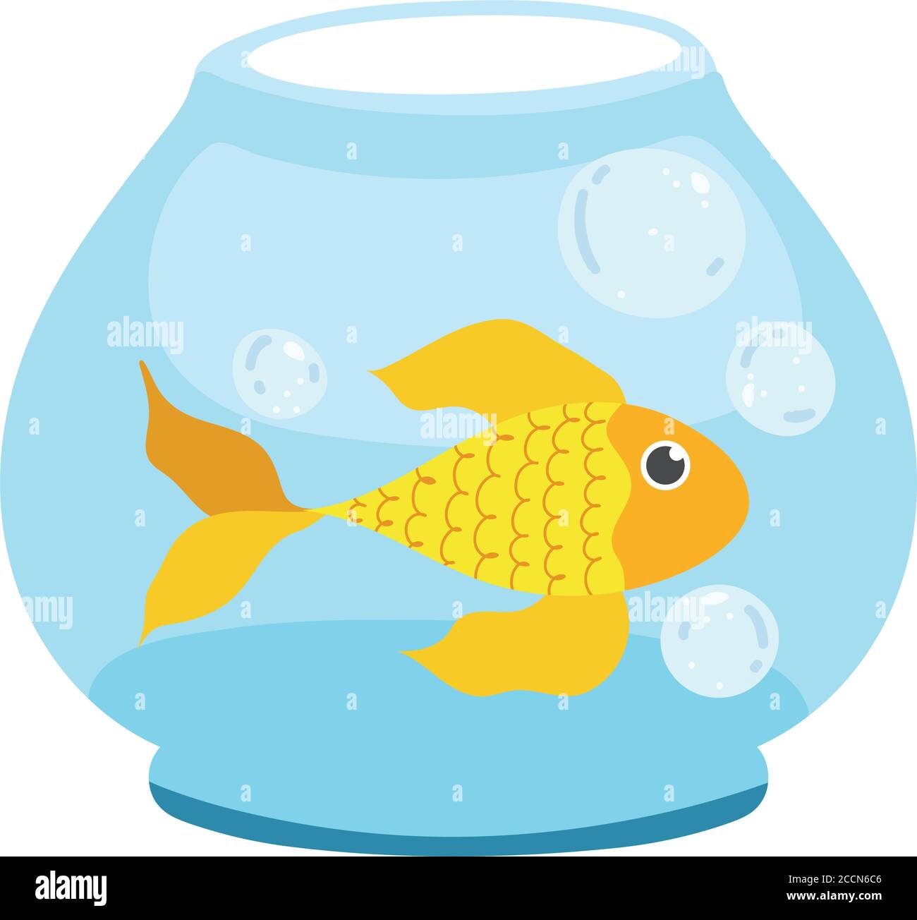 pet shop fish in bowl glass isolated white background design vector