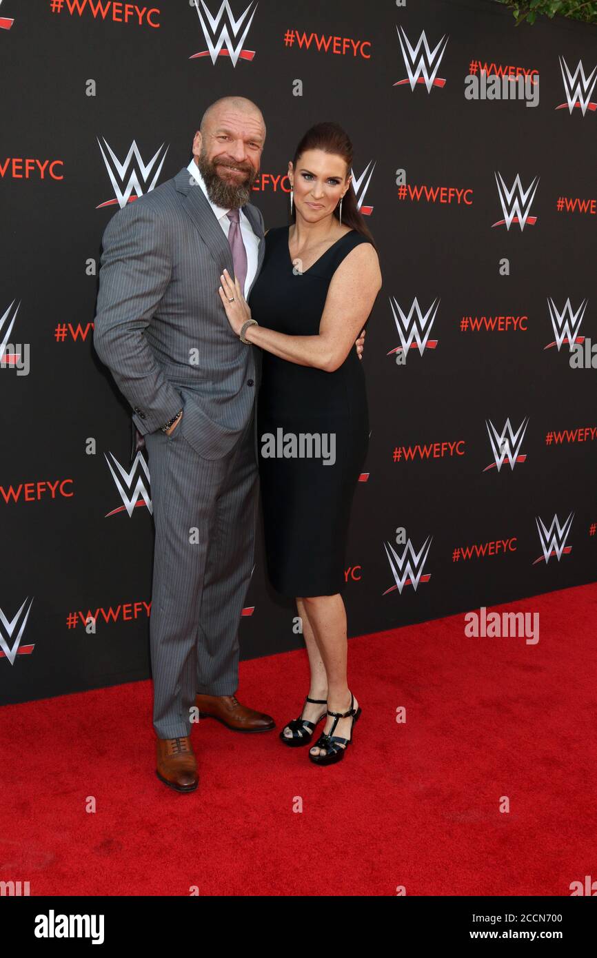LOS ANGELES - JUN 6:  Paul Levesque, Triple H, Stephanie McMahon at the WWE For Your Consideration Event at the TV Academy Saban Media Center on June 6, 2018 in North Hollywood, CA Stock Photo