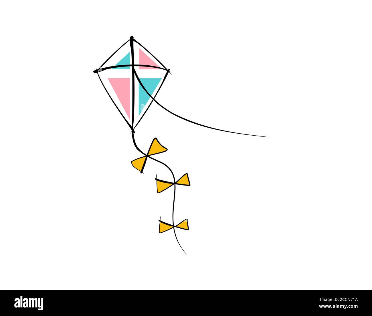 kite flat style on white background in vector illustration Stock Vector