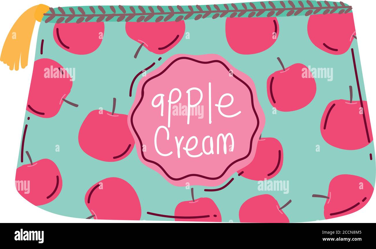 cosmetic bag accessory makeup isolated white background vector illustration Stock Vector