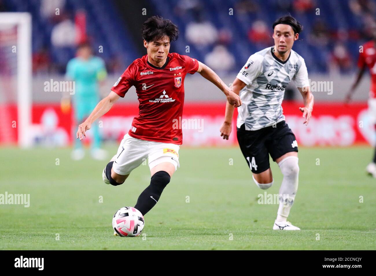 Saitama, Japan. 23rd Aug, 2020. (L-R) Kazuki Nagasawa (Reds), Takuya ...
