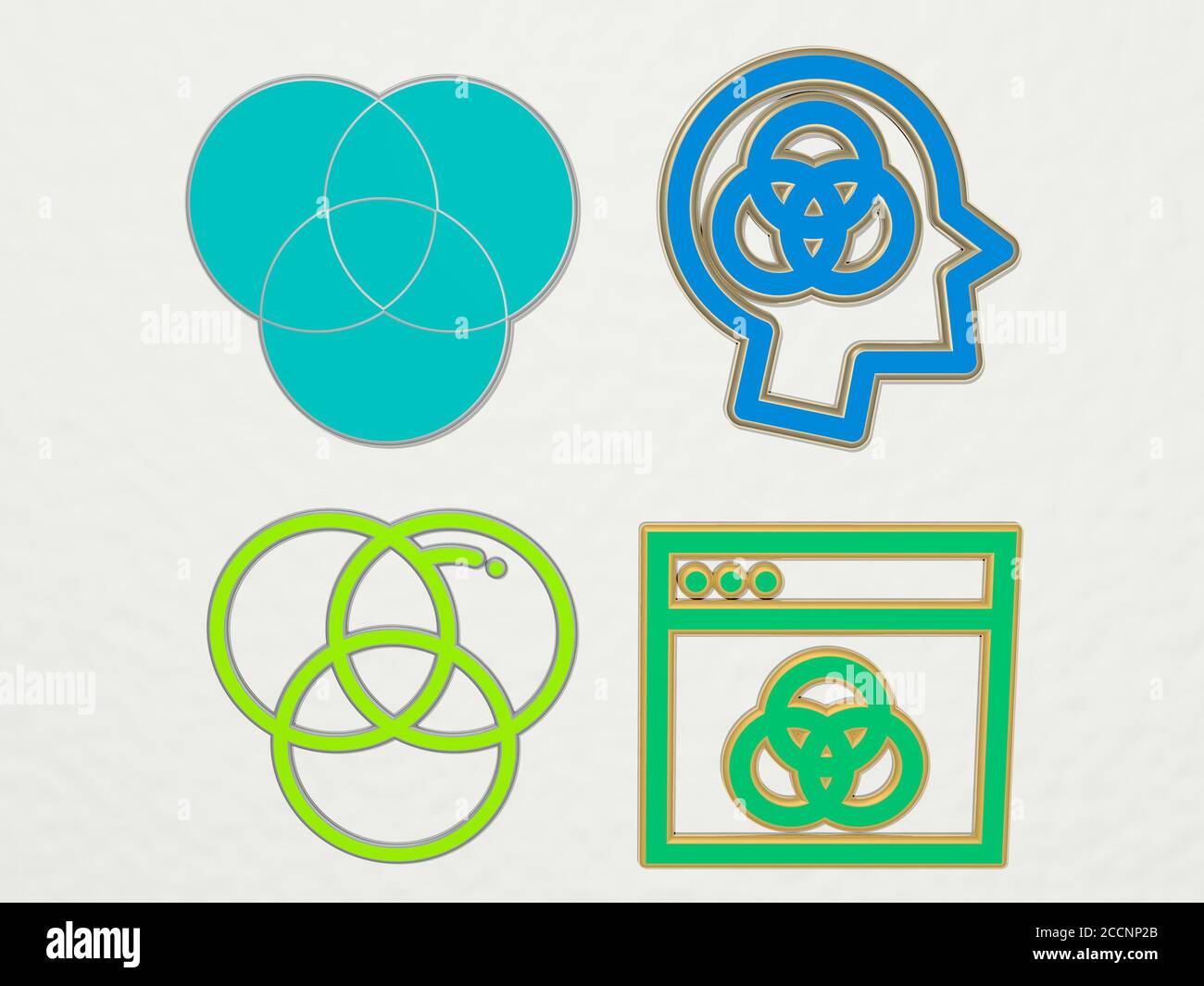 RGB 4 icons set, 3D illustration Stock Photo - Alamy