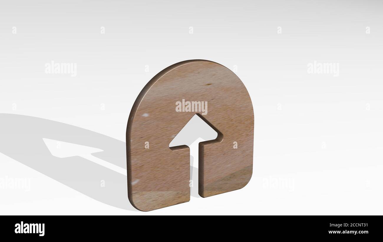 NAVIGATION UP 3D icon standing on the floor, 3D illustration Stock ...