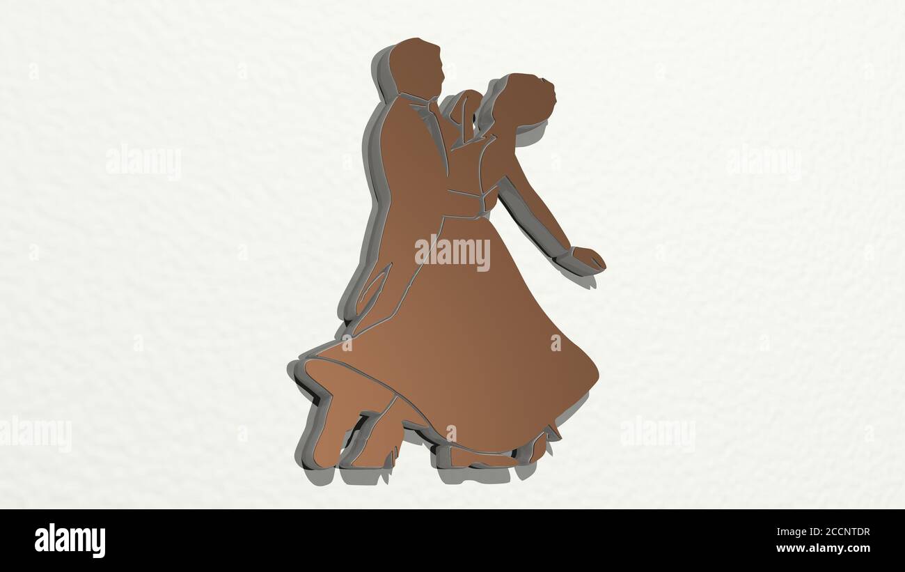 man and woman dancing tango 3D drawing icon, 3D illustration Stock ...