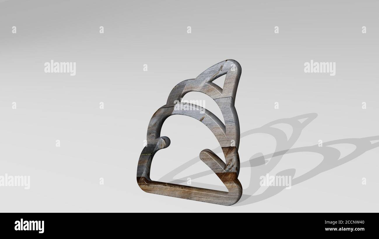shell 3D icon standing on the floor, 3D illustration Stock Photo - Alamy