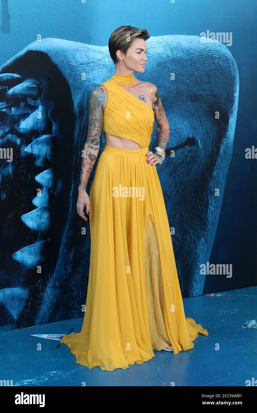 Meg Ruby Rosen LOS ANGELES - AUG 6: Ruby Rose at the The Meg Premiere on the TCL ...