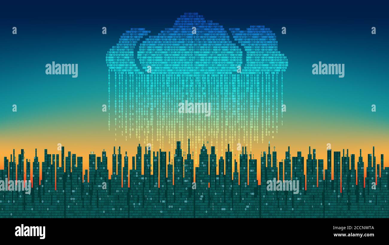 Network digital technology concept, cloud service Stock Vector