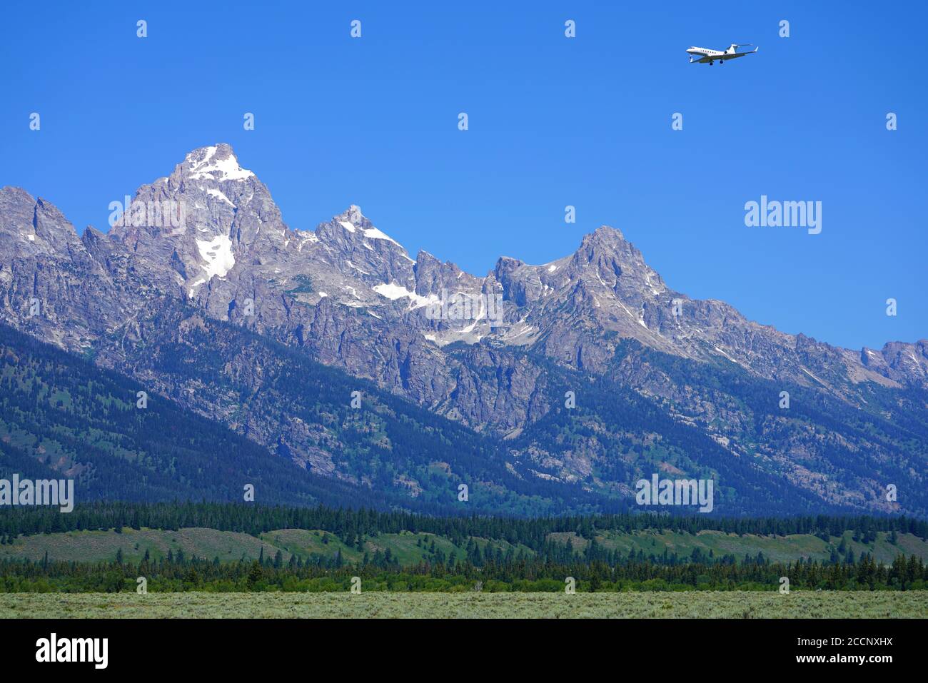 Jackson Hole Wy 2 Aug 2020 View Of A Private Jet Plane Landing At The Jackson Hole Airport Jac In The Grand Teton National Park In Wyoming Unite Stock Photo Alamy
