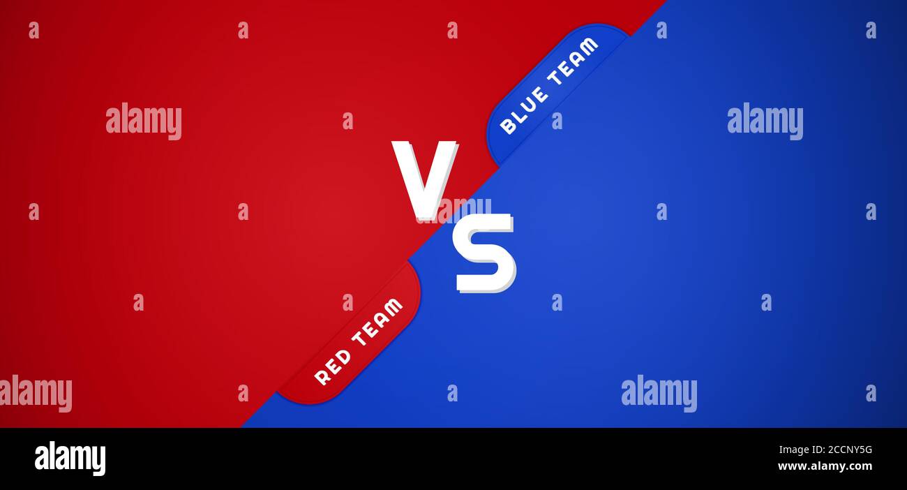 Battle background red and blue versus team overlap layer design. vector illustration. Stock Vector