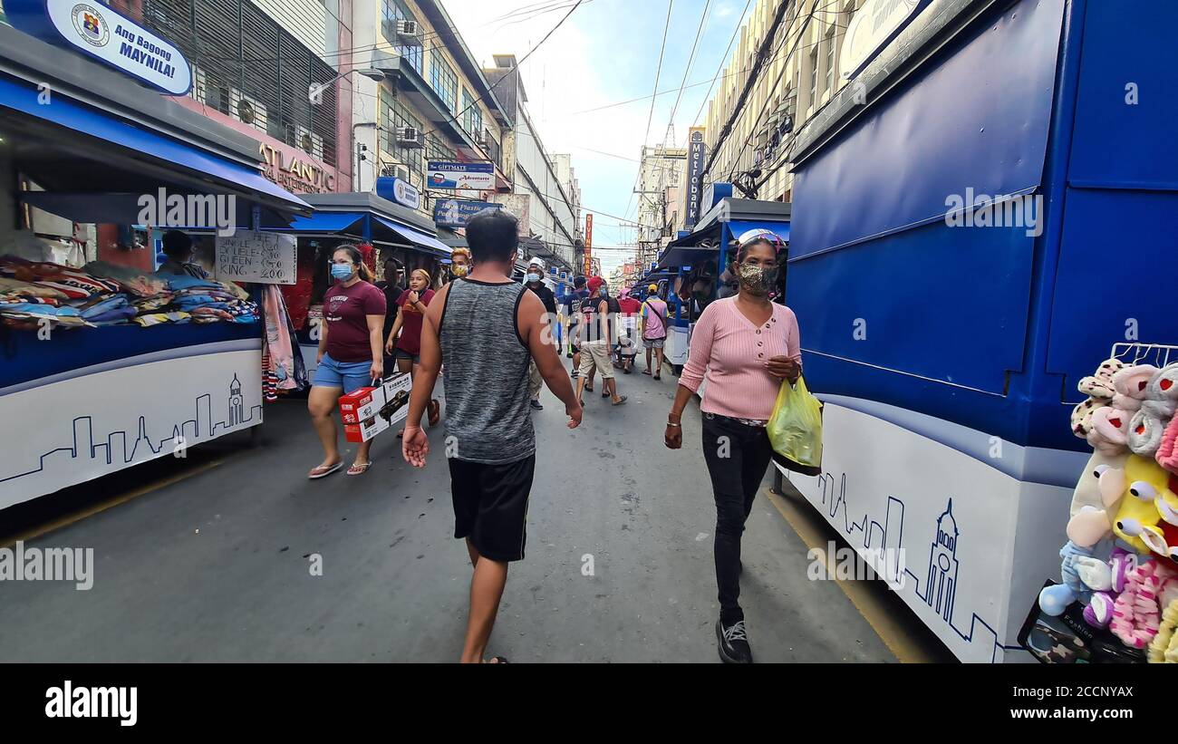 Manila, Philippines. 23rd Aug, 2020. New market stalls in Divisoria were inaugurated during the pandemic. (Photo by Sherbien Dacalanio/Pacific Press) Credit: Pacific Press Media Production Corp./Alamy Live News Stock Photo