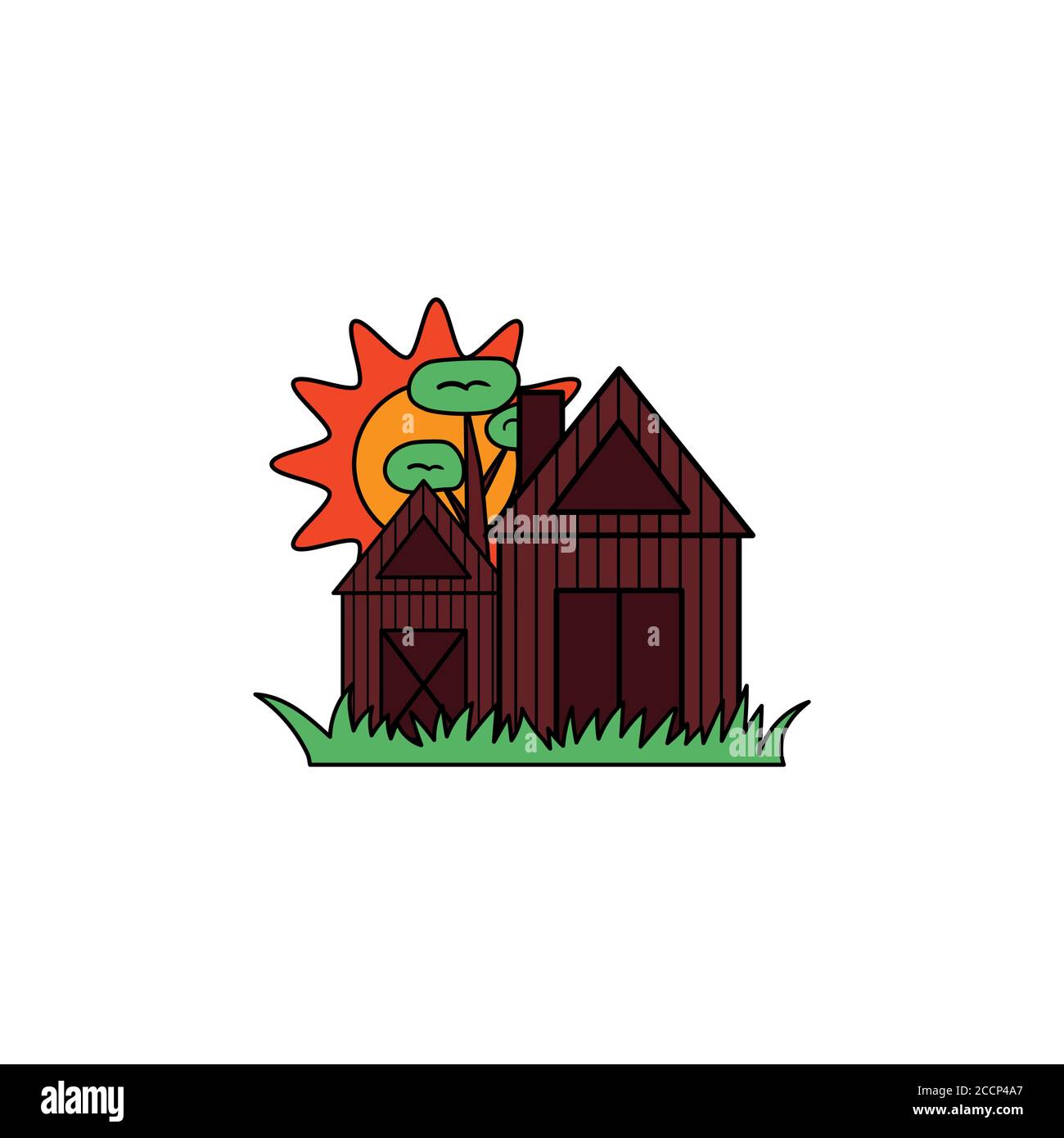 farm house icon logo vector design template illustration Stock Vector ...