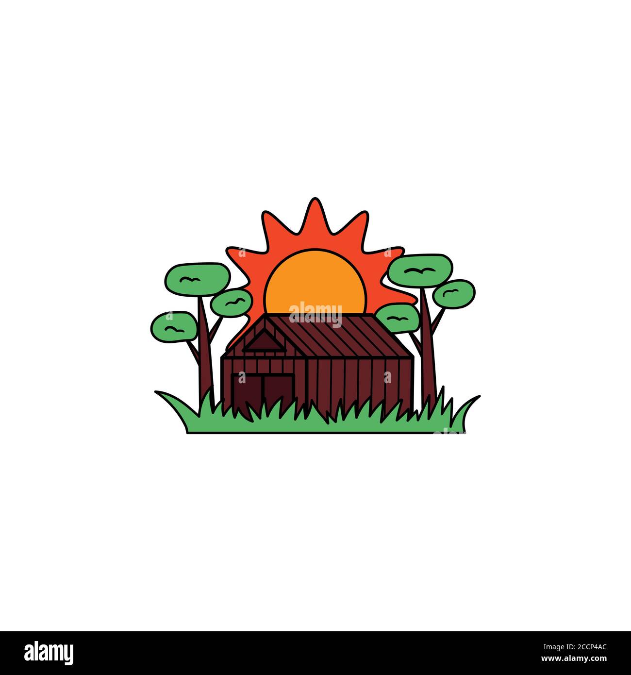 farm house icon logo vector design template illustration Stock Vector ...