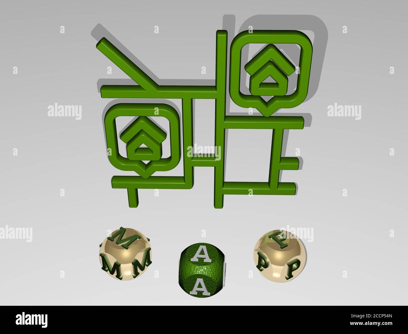 map round text of cubic letters around 3D icon, 3D illustration Stock ...