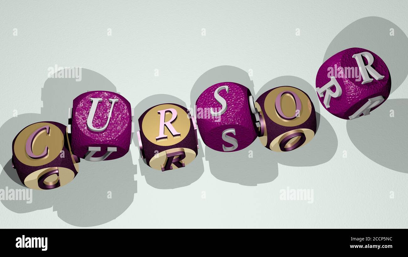 CURSOR text by dancing dice letters, 3D illustration Stock Photo - Alamy