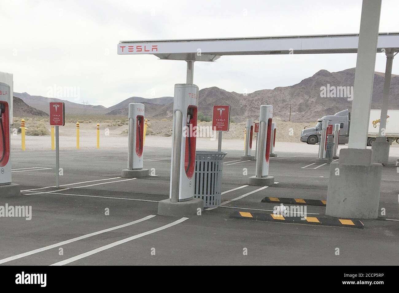 LOS ANGELES - MAY 21: Tesla Charging Station at 71808 Baker Blvd on May ...
