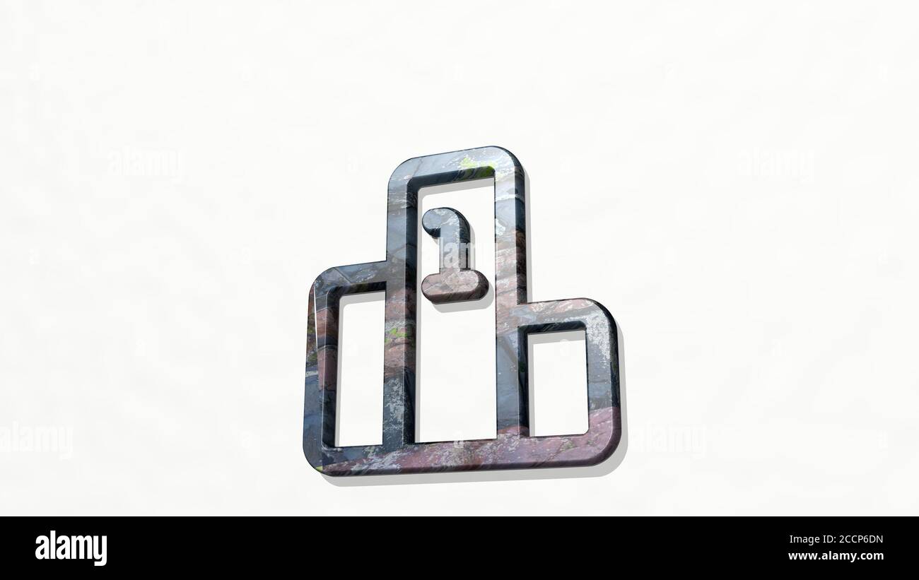 RANKING WINNER 3D icon on the wall, 3D illustration Stock Photo