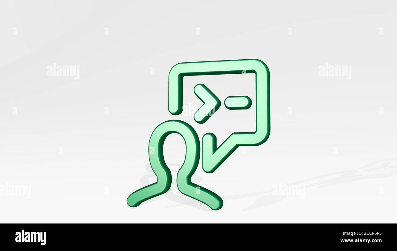 PROGRAMMING USER CHAT 3D icon casting shadow, 3D illustration Stock ...