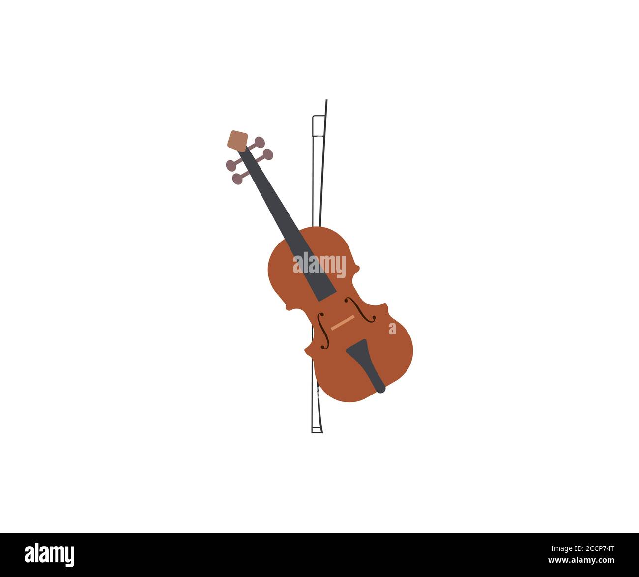 Music, string, violin icon. Vector illustration, flat design. Stock Vector
