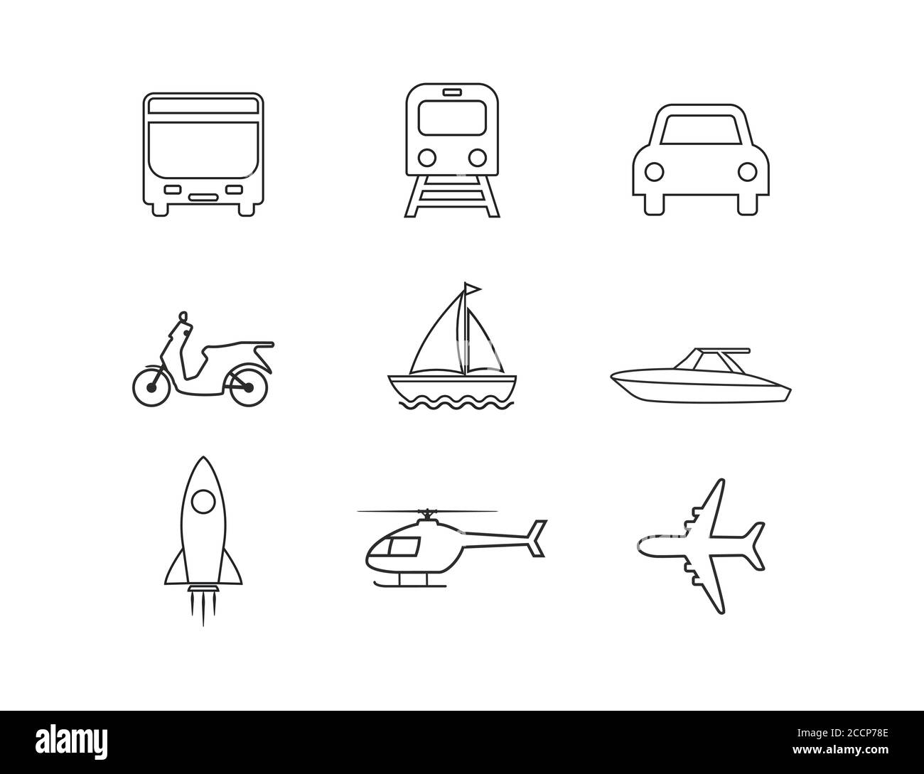 Transportation icons set. Vector illustration, flat design Stock Vector ...