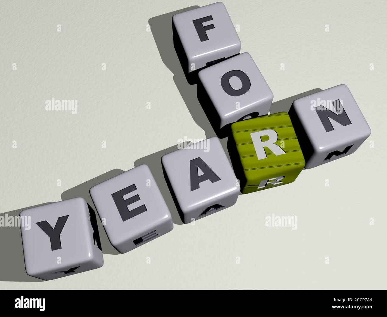 beauty: yearn for crossword by cubic dice letters, 3D illustration Stock Photo